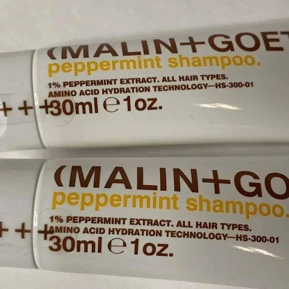 Malin + Goetz Peppermint Shampoo 2 Tubes Gentle, Clarifying  Wash 1 oz New